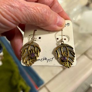 Sterling and gold amethyst earrings